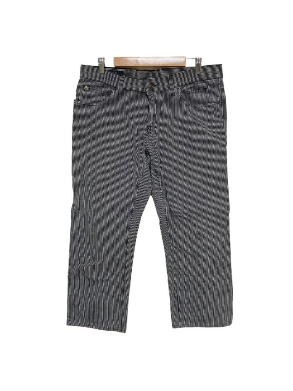Gucci Crest Rivet Hickory Stripe Pants Black White 52
